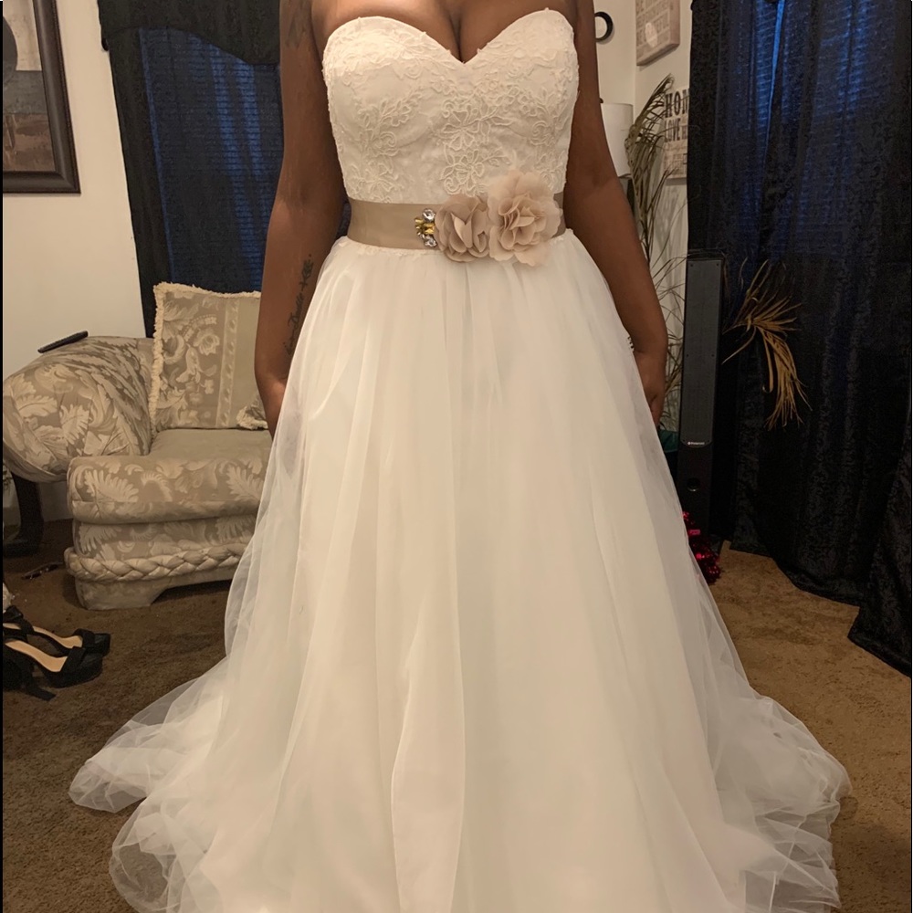 Never worn tag attached David’s Bridal gown. - Picture 2 of 3
